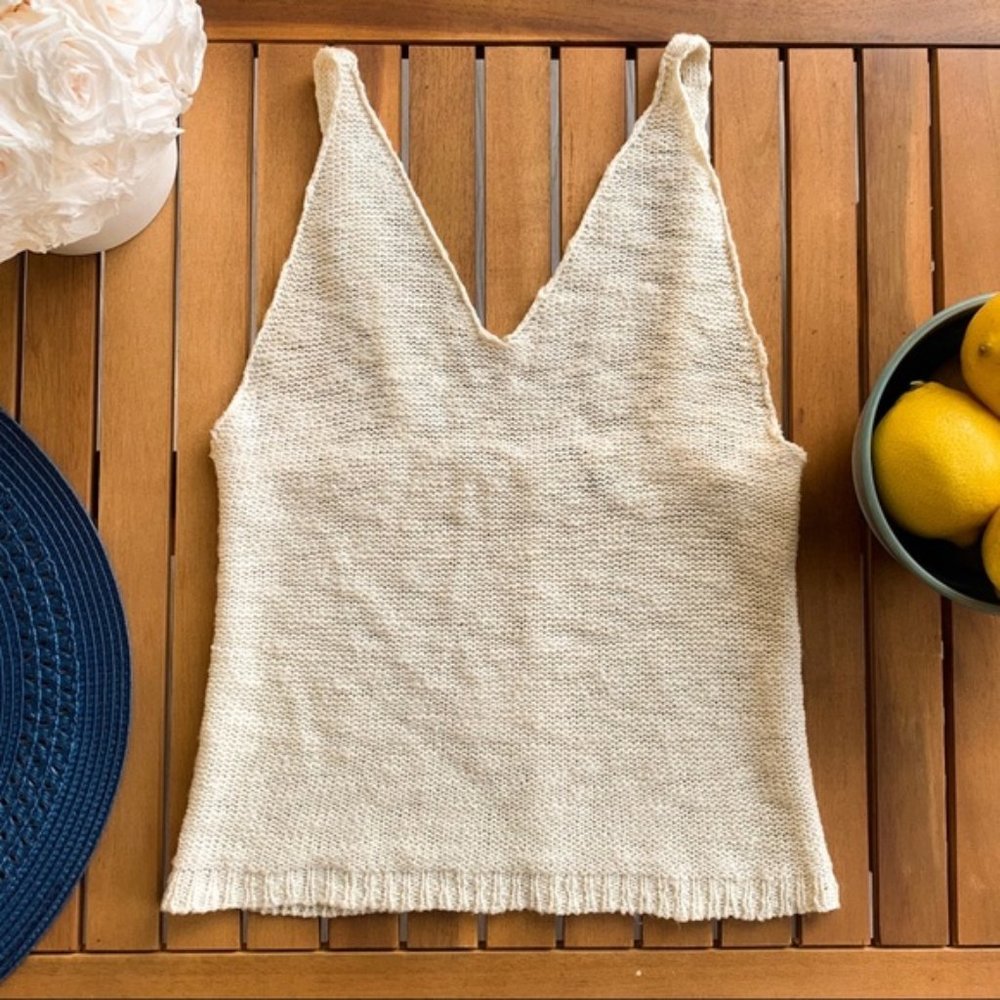 Brandy Melville Knit Tank Top w/ Scrunchie - Picture 1 of 4